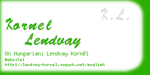kornel lendvay business card