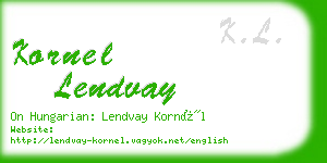 kornel lendvay business card